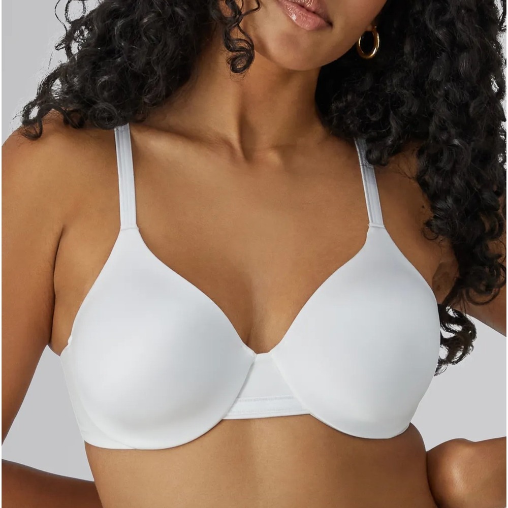 Bali Plunge Neckline Underwire Bra White Style 6547 Size 38B